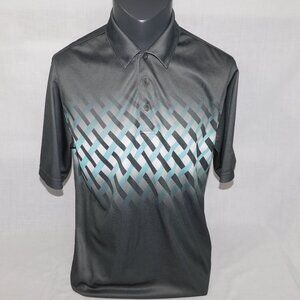 PING Men M Gray White Blue PGA National Palm Beach resport & Spa Golf Polo Shirt